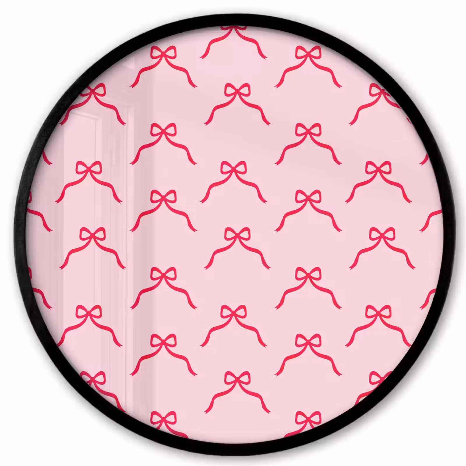 Ronde fotolijst - Strik - Rood - Kerst - Roze — 1
