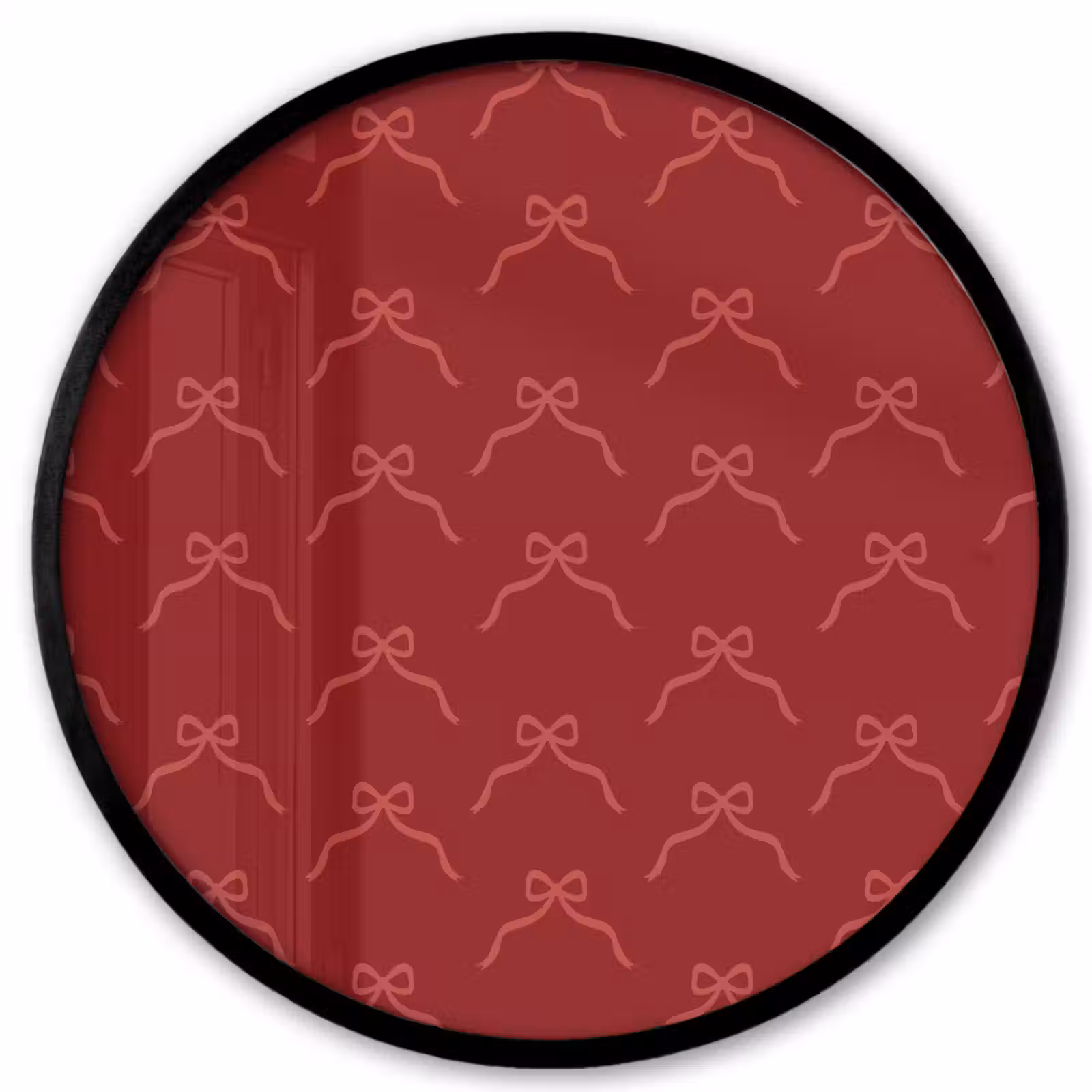 Ronde fotolijst - Strik - Roze - Rood - Kerst — 1