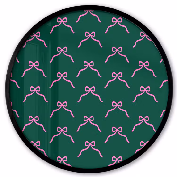 Ronde fotolijst - Kerst - Neon - Groen - Strik — 1