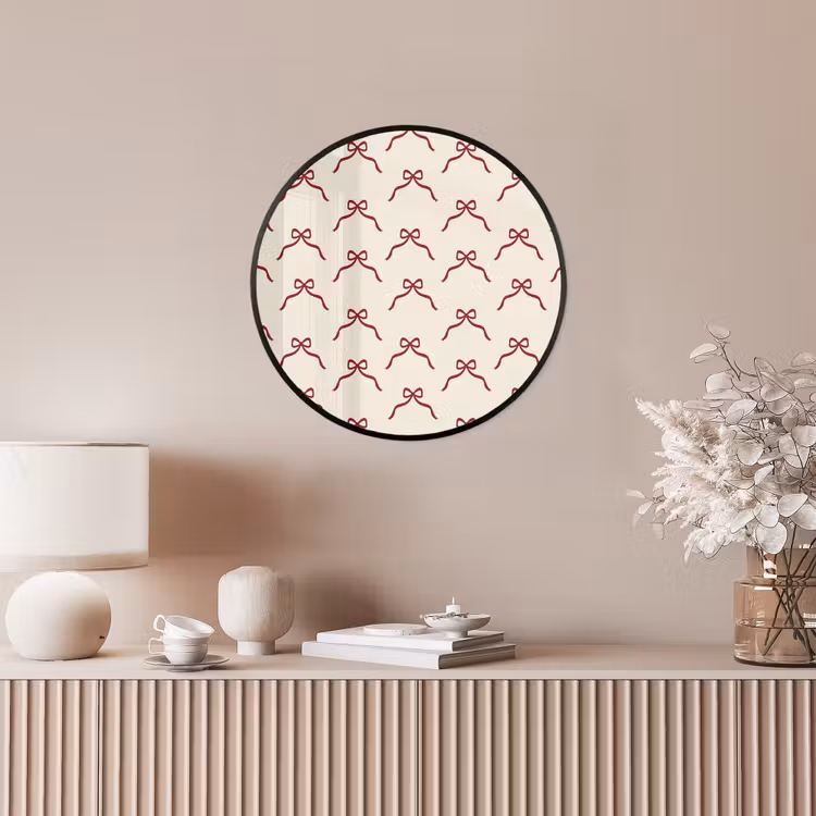 Ronde fotolijst - Strik - Rood - Crème - Kerst — 5