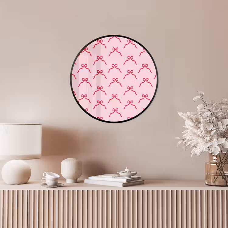 Ronde fotolijst - Strik - Rood - Kerst - Roze — 5