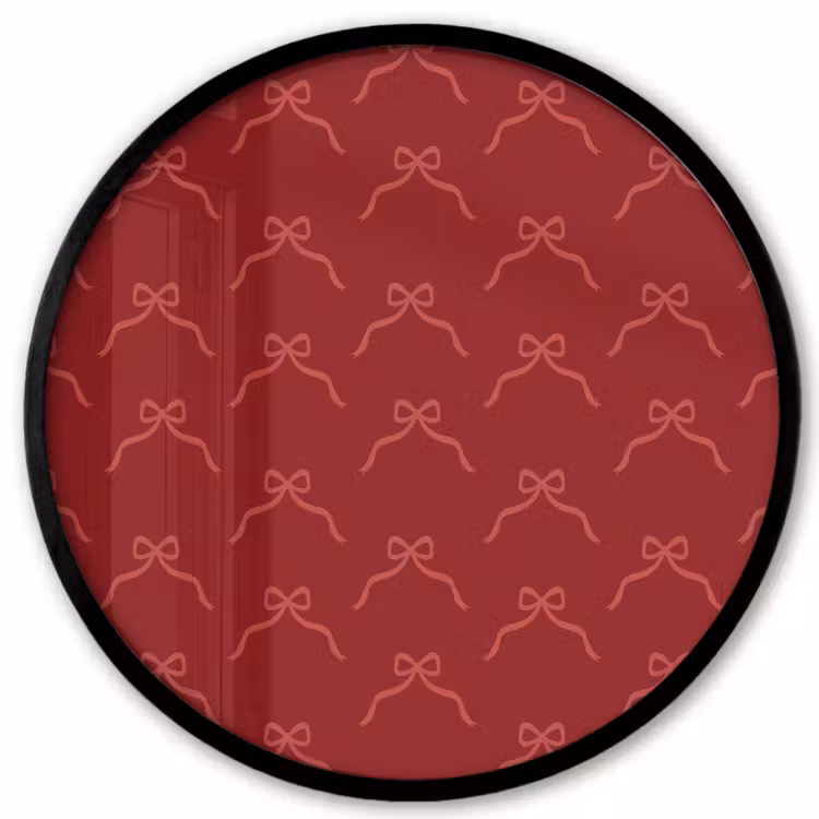 Ronde fotolijst - Strik - Roze - Rood - Kerst — 1