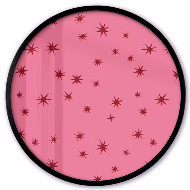 Ronde fotolijst - Kerst - Ster - Rood - Roze — 1
