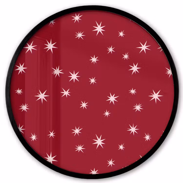 Ronde fotolijst - Rood - Wit - Kerst - Ster — 1