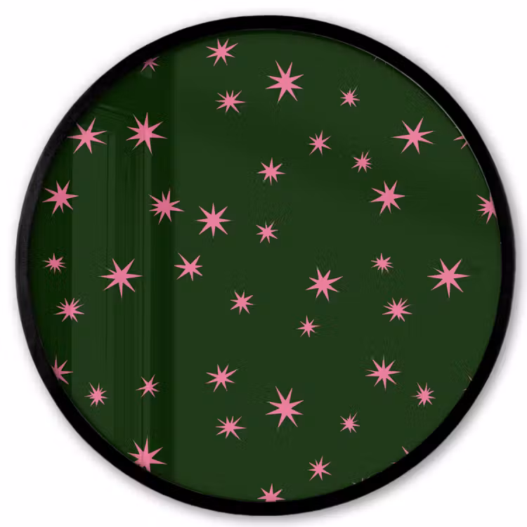Ronde fotolijst - Ster - Roze - Groen - Kerst — 1