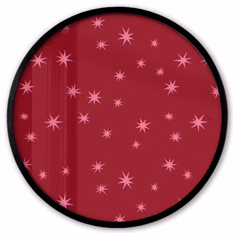 Ronde fotolijst - Ster - Roze - Kerst - Rood — 1