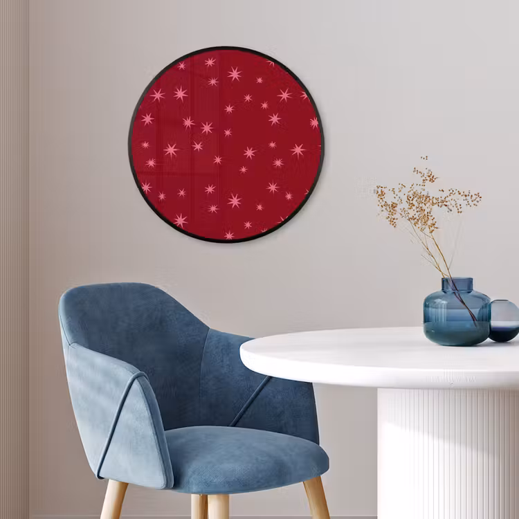 Ronde fotolijst - Ster - Roze - Kerst - Rood — 4