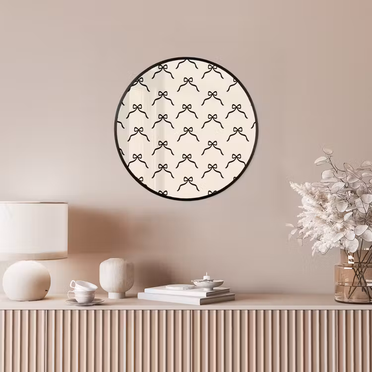 Ronde fotolijst - Strik - Kerst - Wit - Zwart — 5