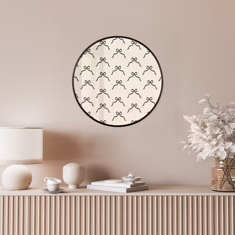 Ronde fotolijst - Strik - Kerst - Zwart - Crème — 5