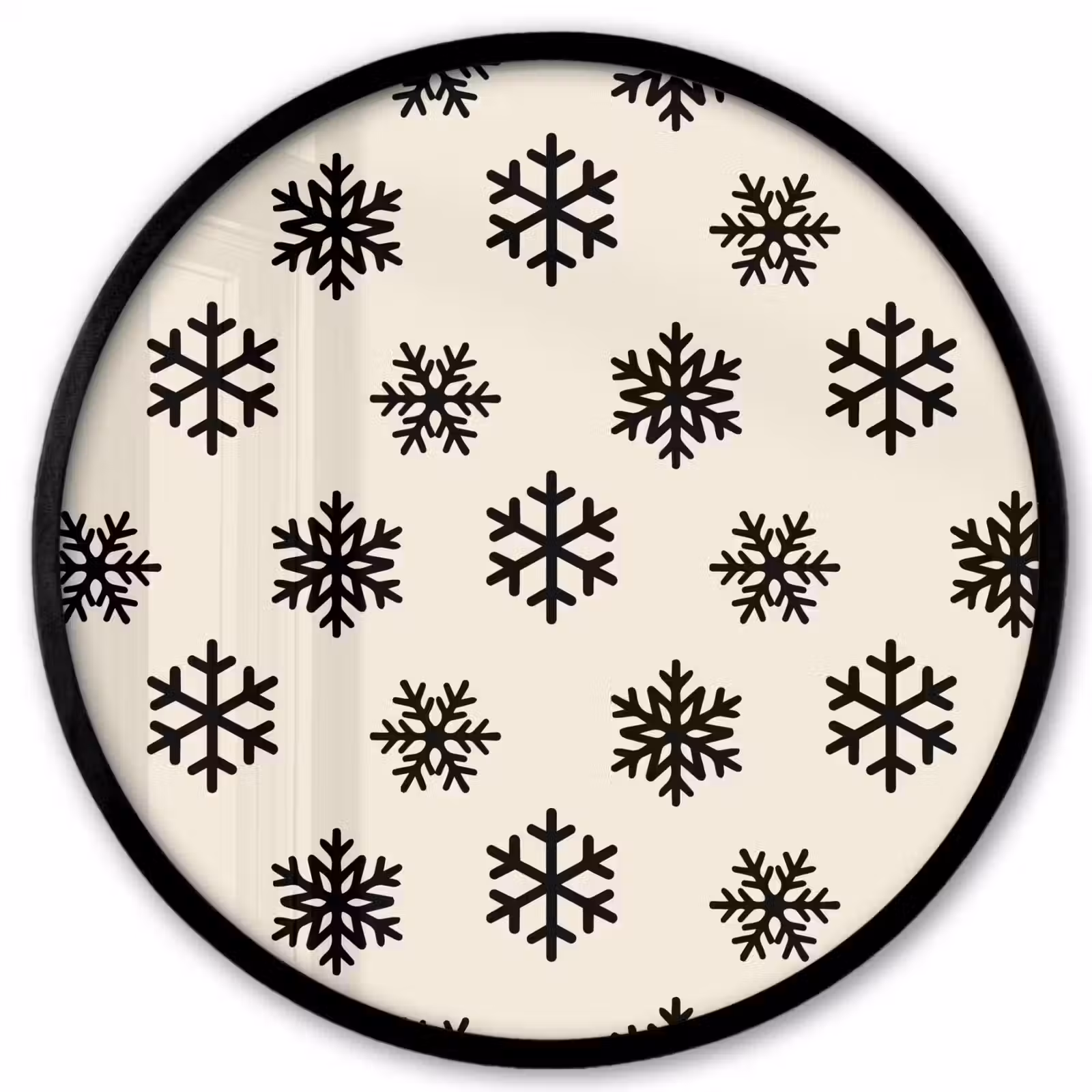 Ronde fotolijst - Sneeuwvlok - Crème - Wit — 1