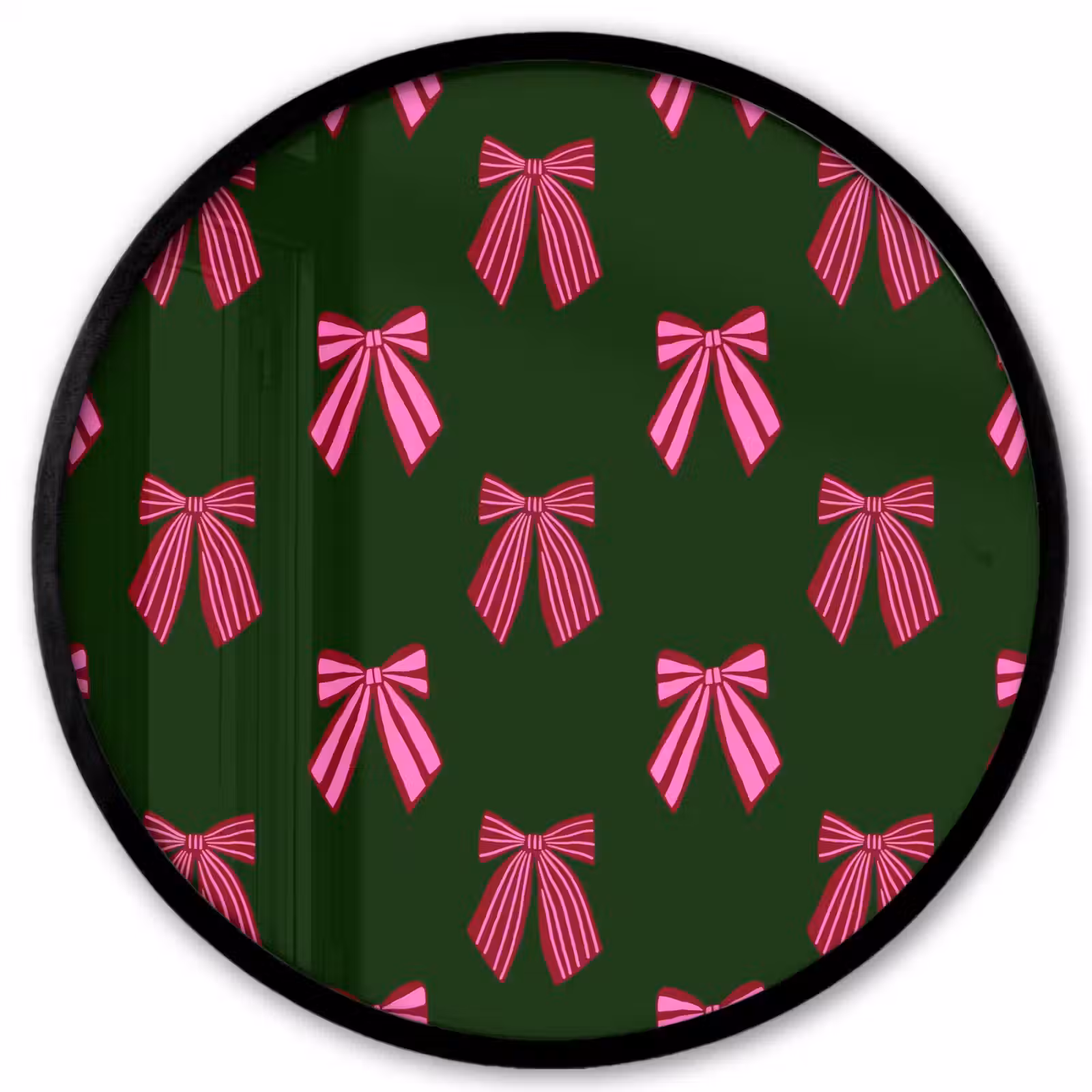 Ronde fotolijst - Strikken - Kerst - Roze - Groen — 1