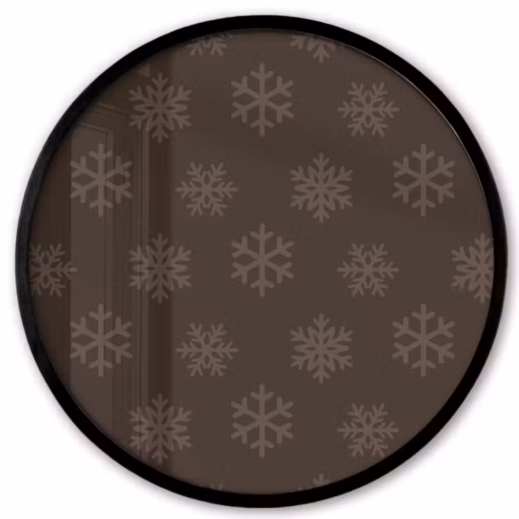 Ronde fotolijst - Sneeuwvlok - Bruin - Kerst — 1