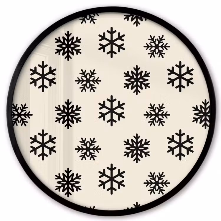 Ronde fotolijst - Sneeuwvlok - Crème - Wit — 1