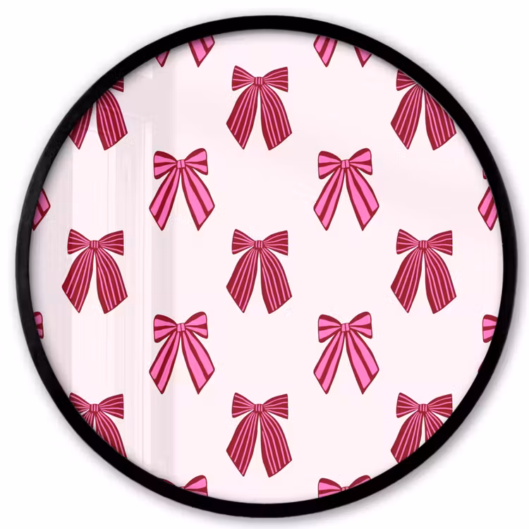 Ronde fotolijst - Strikken - Kerst - Roze — 1