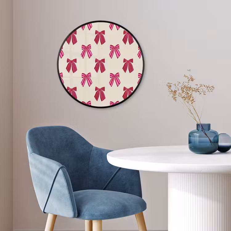 Ronde fotolijst - Strikken - Kerst - Roze - Crème — 4