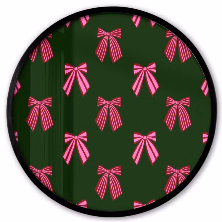 Ronde fotolijst - Strikken - Kerst - Roze - Groen — 1