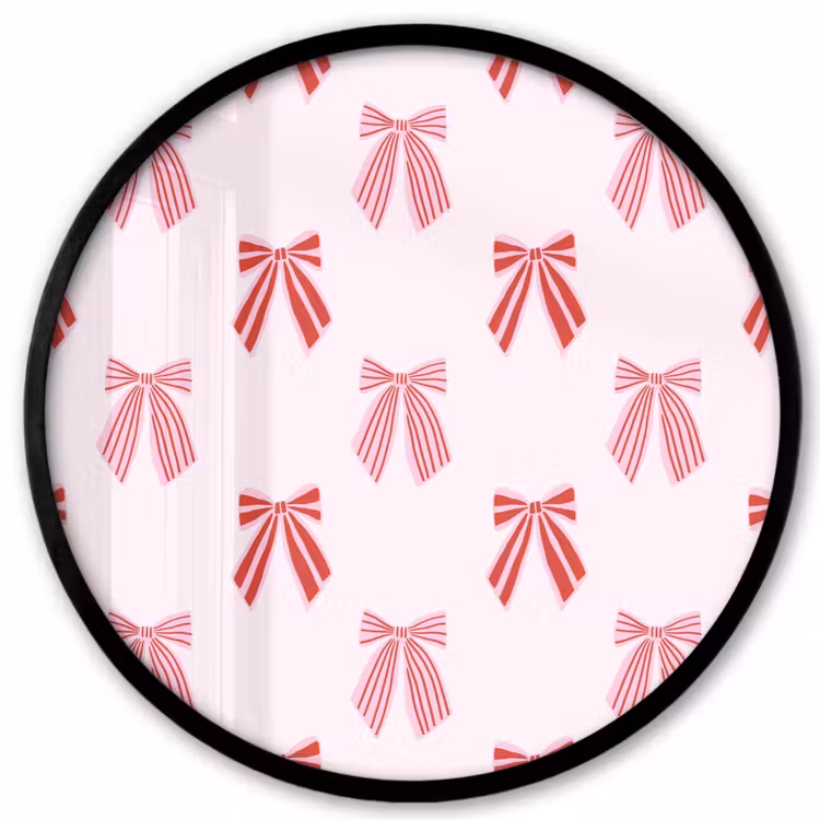 Ronde fotolijst - Strikken - Kerst - Roze - Rood — 1