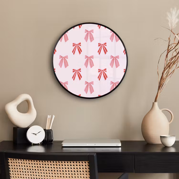 Ronde fotolijst - Strikken - Kerst - Roze - Rood — 3