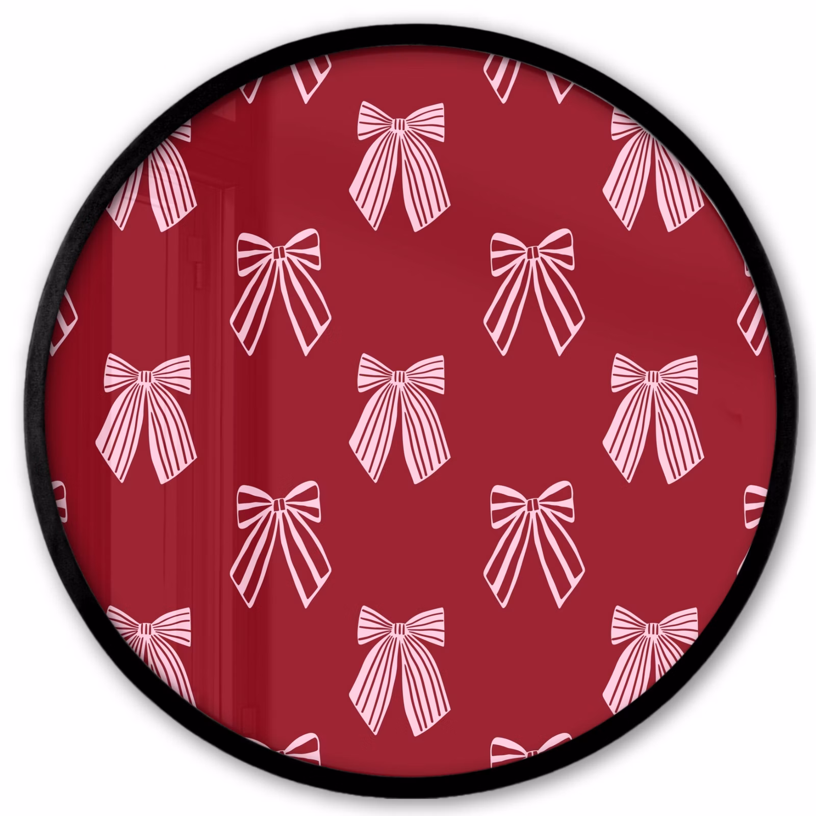 Ronde fotolijst - Strikken - Kerst - Burgundy - Roze — 1