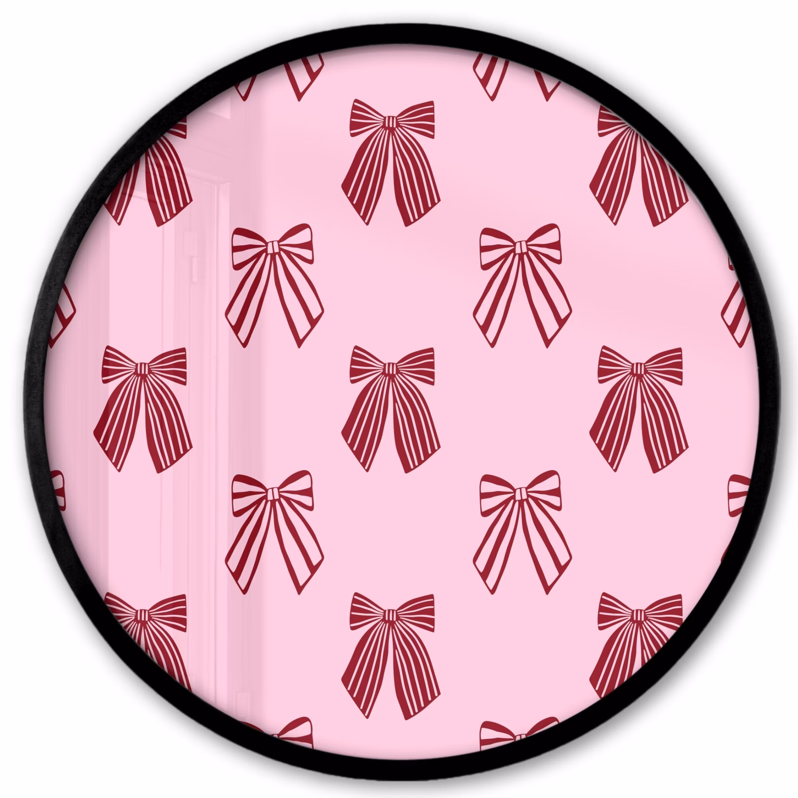 Ronde fotolijst - Strikken - Kerst - Roze - Burgundy — 1