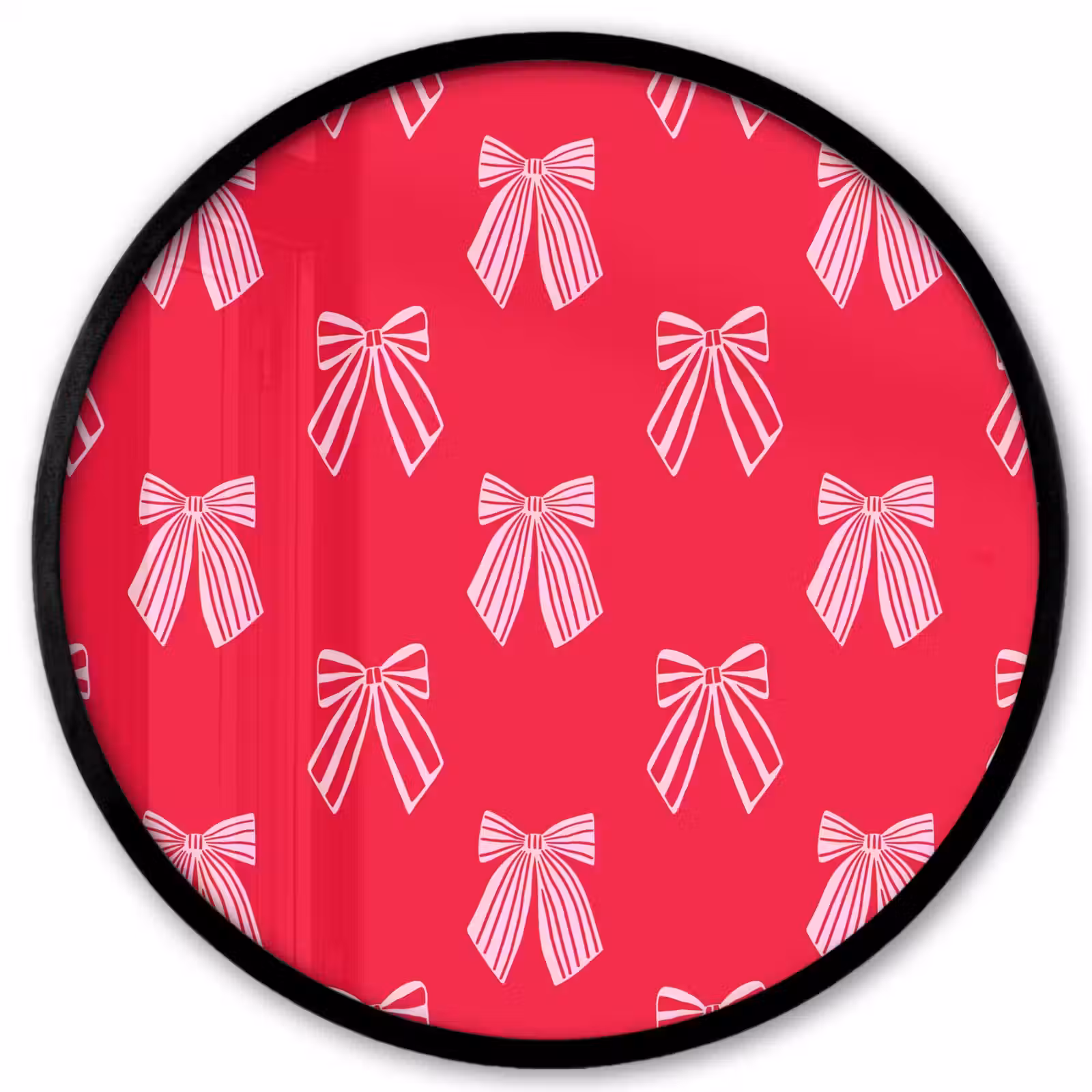 Ronde fotolijst - Strikken - Kerstmis - Rood - Roze — 1