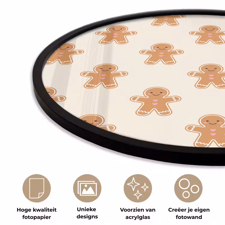 Ronde fotolijst - Peperkoek - Kerst - Crème — 2