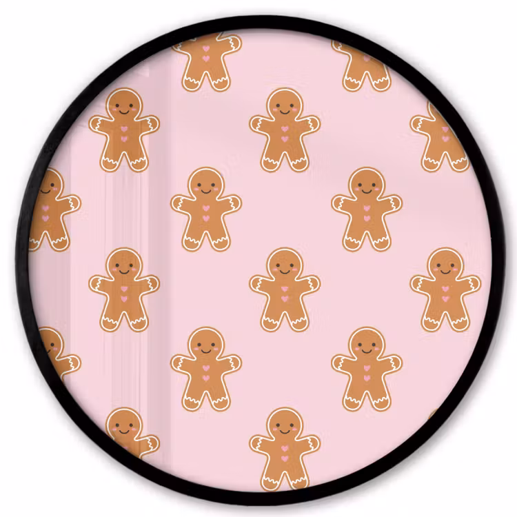 Ronde fotolijst - Peperkoek - Kerst - Roze — 1