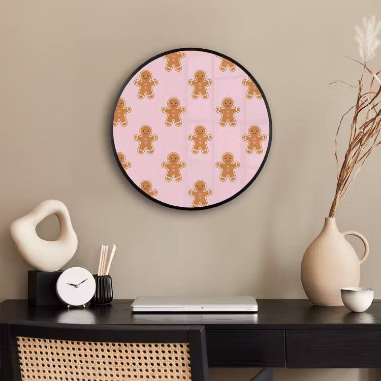Ronde fotolijst - Peperkoek - Kerst - Roze — 3