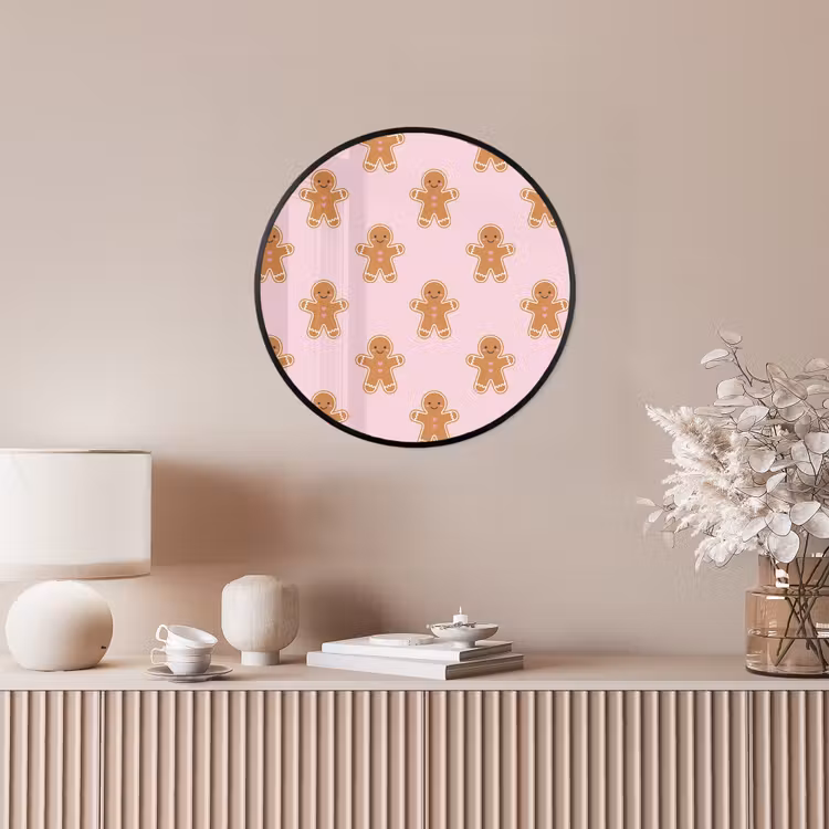 Ronde fotolijst - Peperkoek - Kerst - Roze — 5