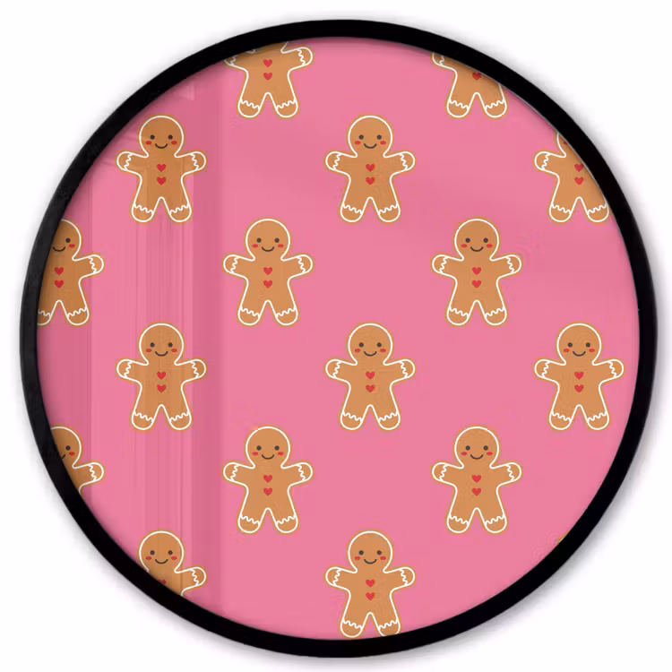 Ronde fotolijst - Peperkoek - Kerst - Roze - Bruin — 1