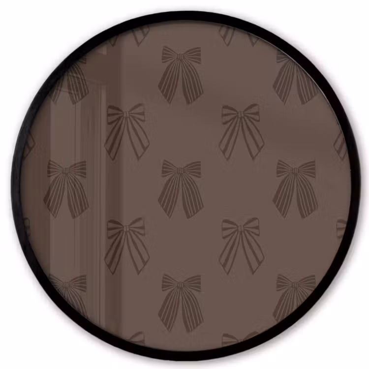 Ronde fotolijst - Strikken - Kerst - Bruin — 1