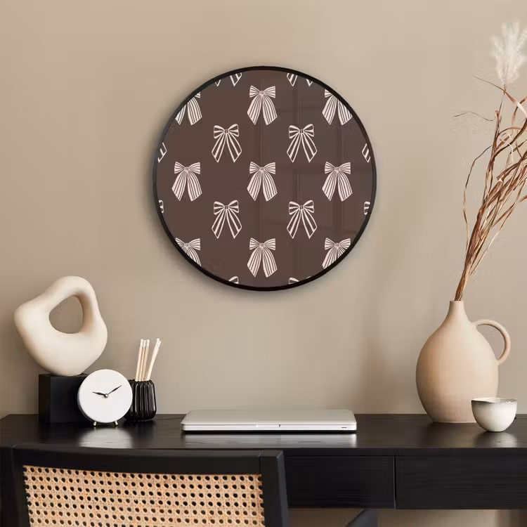 Ronde fotolijst - Strikken - Kerst - Bruin - Crème — 3