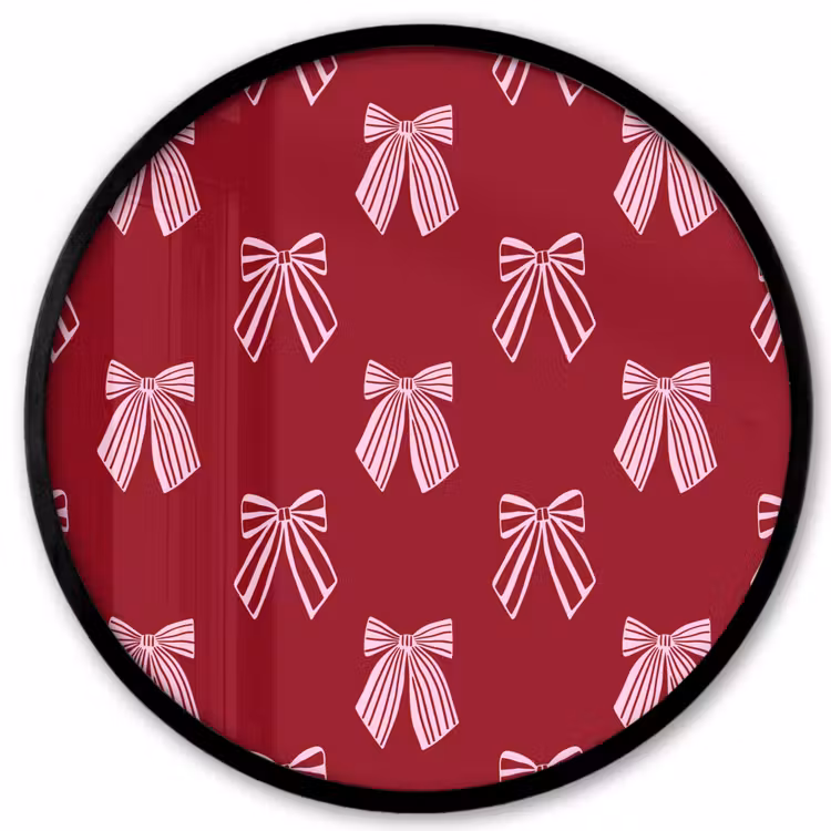 Ronde fotolijst - Strikken - Kerst - Burgundy - Roze — 1