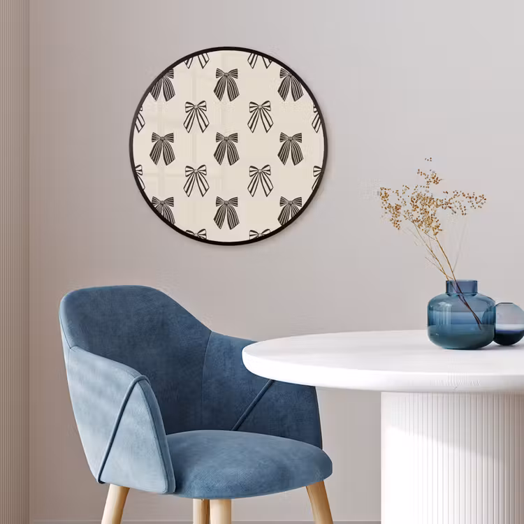 Ronde fotolijst - Strikken - Kerst - Crème - Zwart — 4