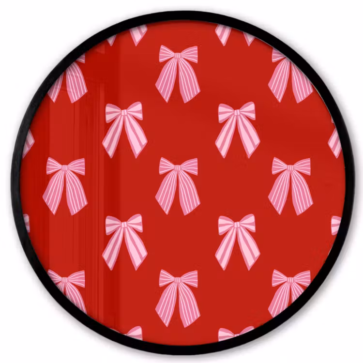Ronde fotolijst - Strikken - Kerst - Rood - Roze — 1