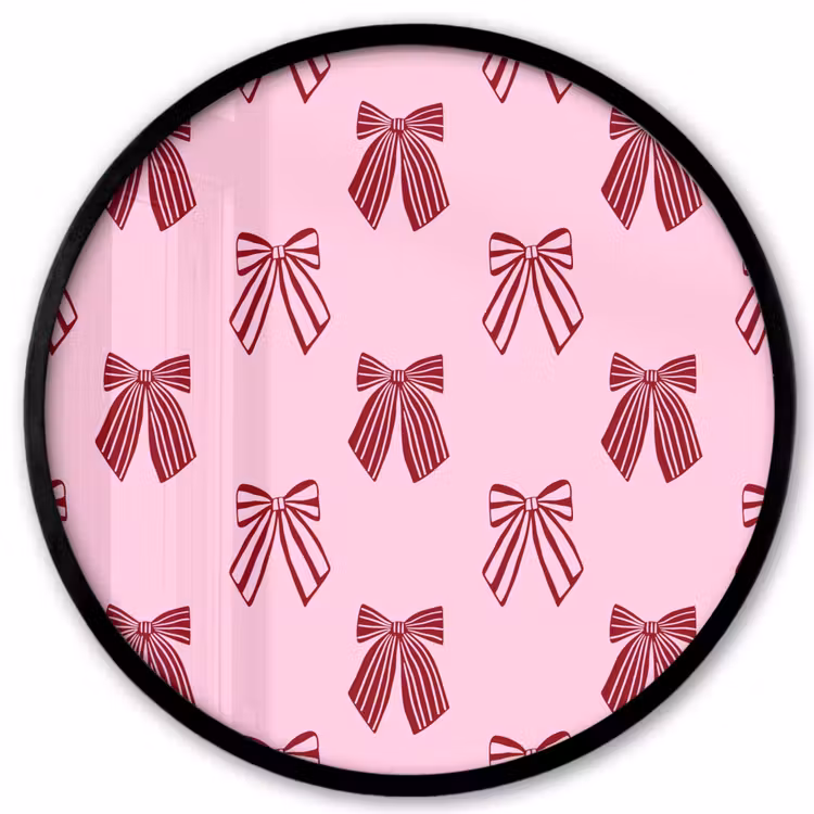 Ronde fotolijst - Strikken - Kerst - Roze - Burgundy — 1
