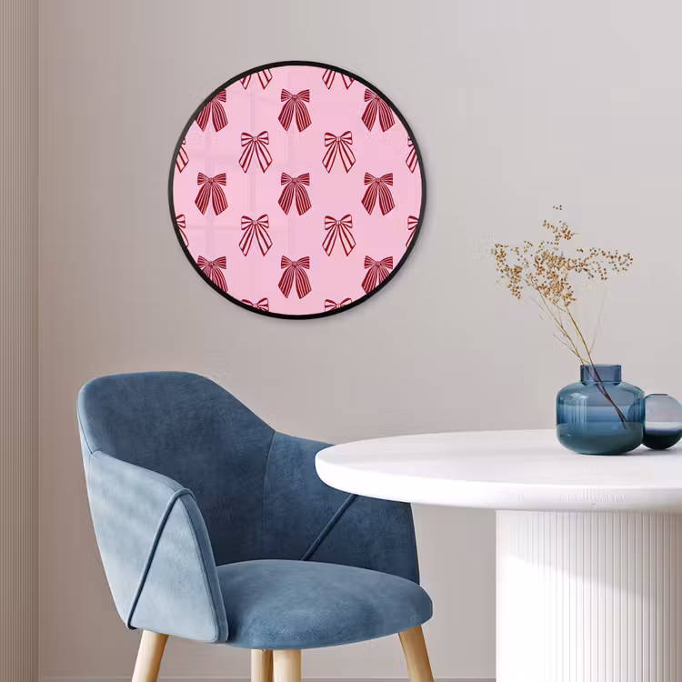Ronde fotolijst - Strikken - Kerst - Roze - Burgundy — 4