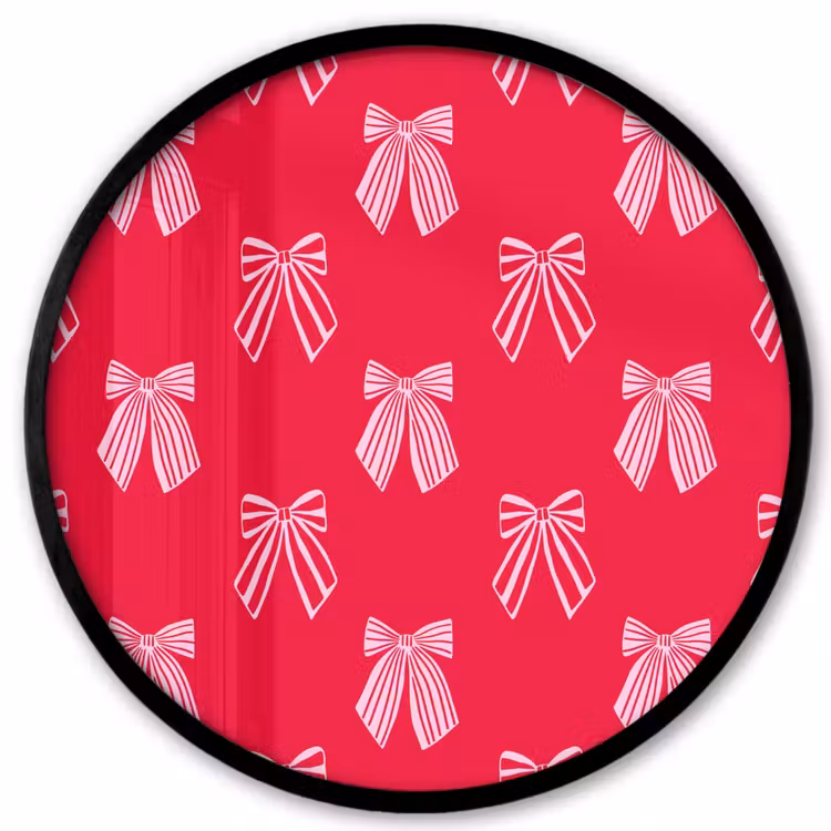 Ronde fotolijst - Strikken - Kerstmis - Rood - Roze — 1