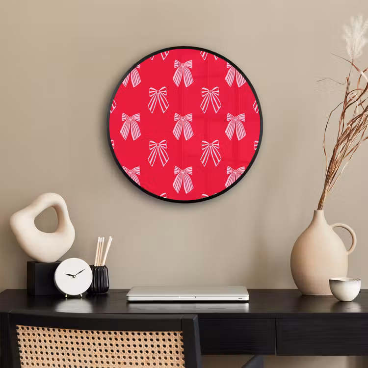 Ronde fotolijst - Strikken - Kerstmis - Rood - Roze — 3