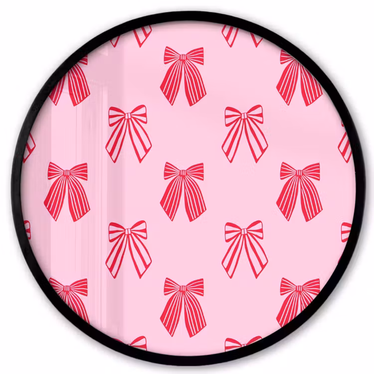 Ronde fotolijst - Strikken - Kerstmis - Roze - Rood — 1