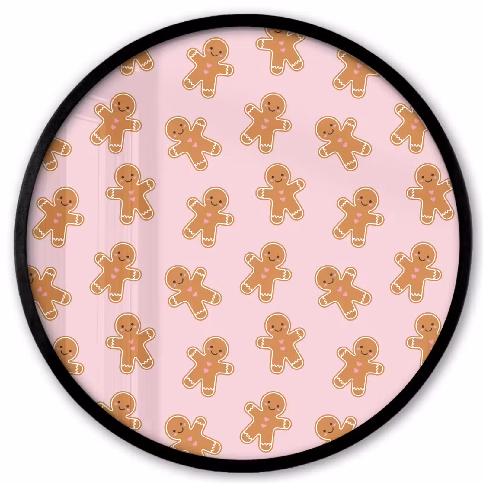 Ronde fotolijst - Peperkoek - Bruin - Roze - Kerst — 1