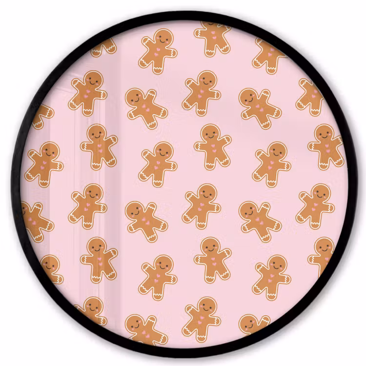 Ronde fotolijst - Peperkoek - Bruin - Roze - Kerst — 1