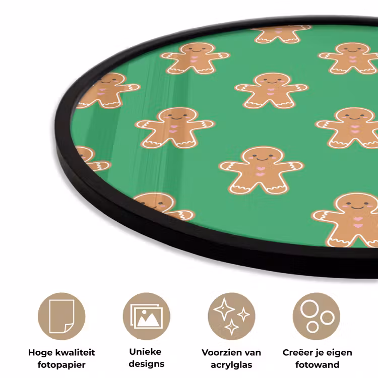 Ronde fotolijst - Peperkoek - Kerst - Neon - Groen — 2