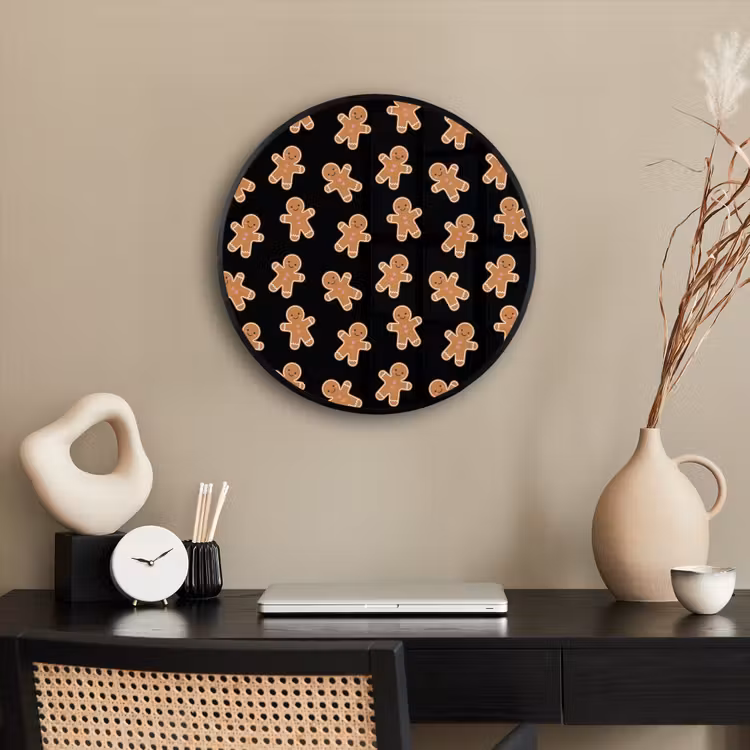 Ronde fotolijst - Peperkoek - Kerst - Zwart - Bruin — 3