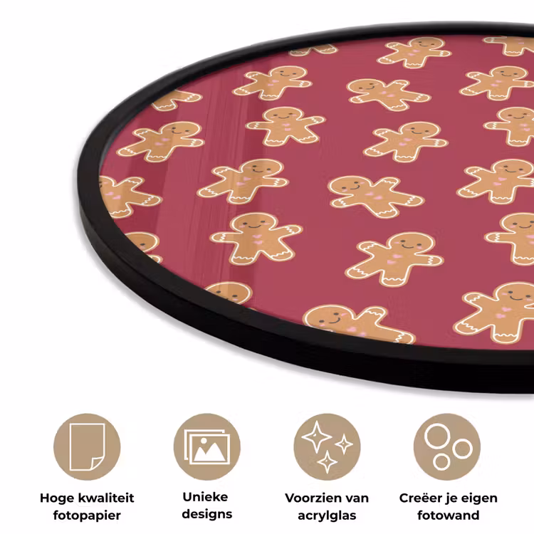 Ronde fotolijst - Peperkoek - Rood - Bruin - Kerst — 2