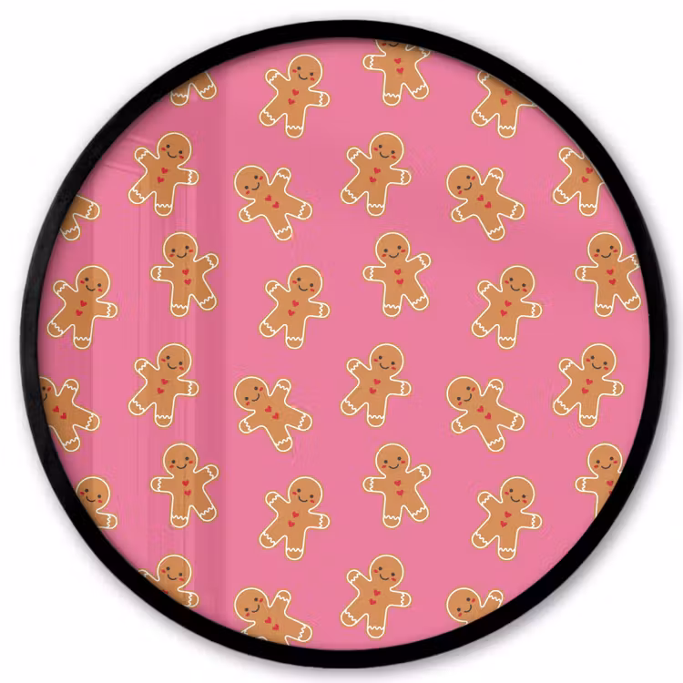 Ronde fotolijst - Peperkoek - Roze - Bruin - Kerst — 1