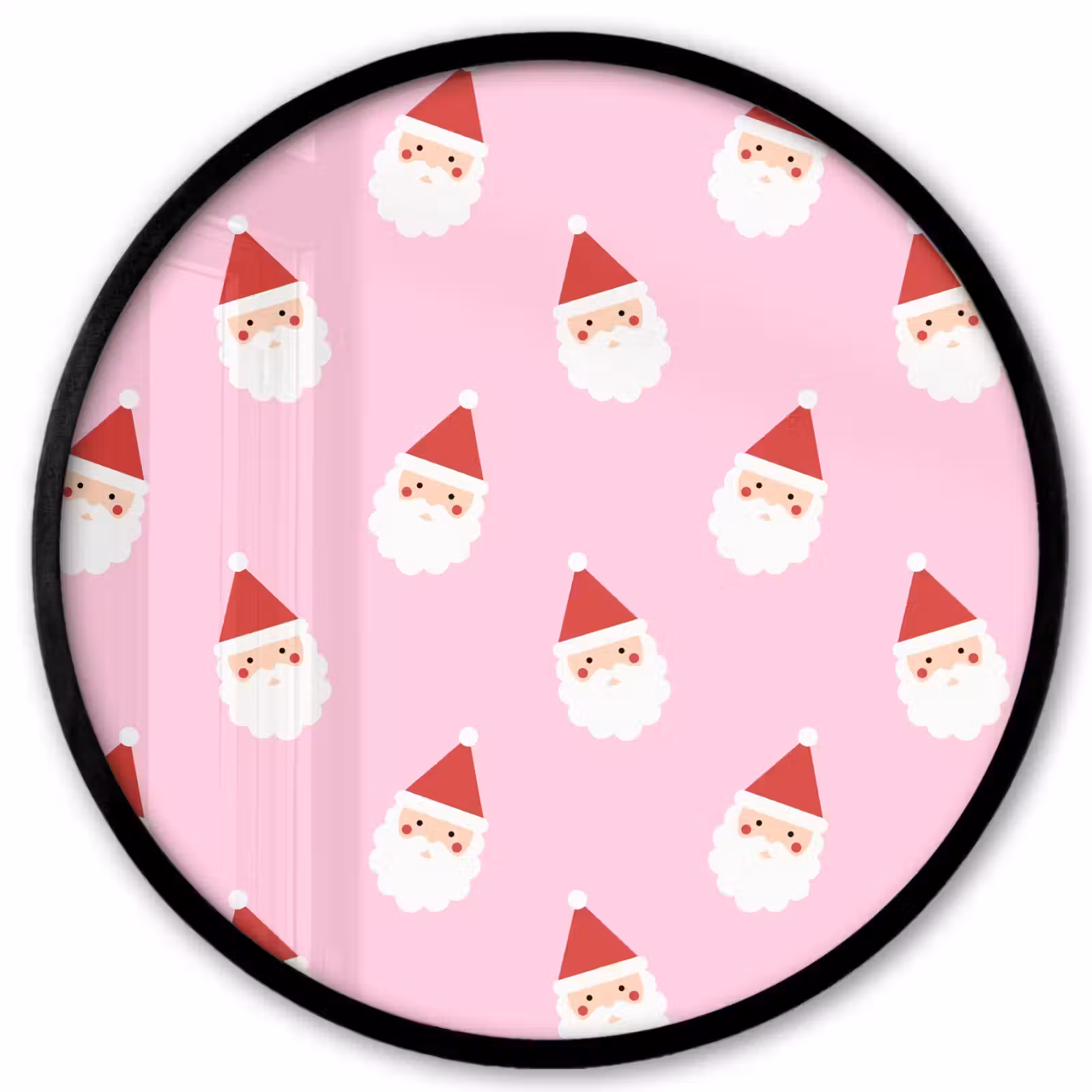 Ronde fotolijst - Kerstman - Kerst - Roze — 1