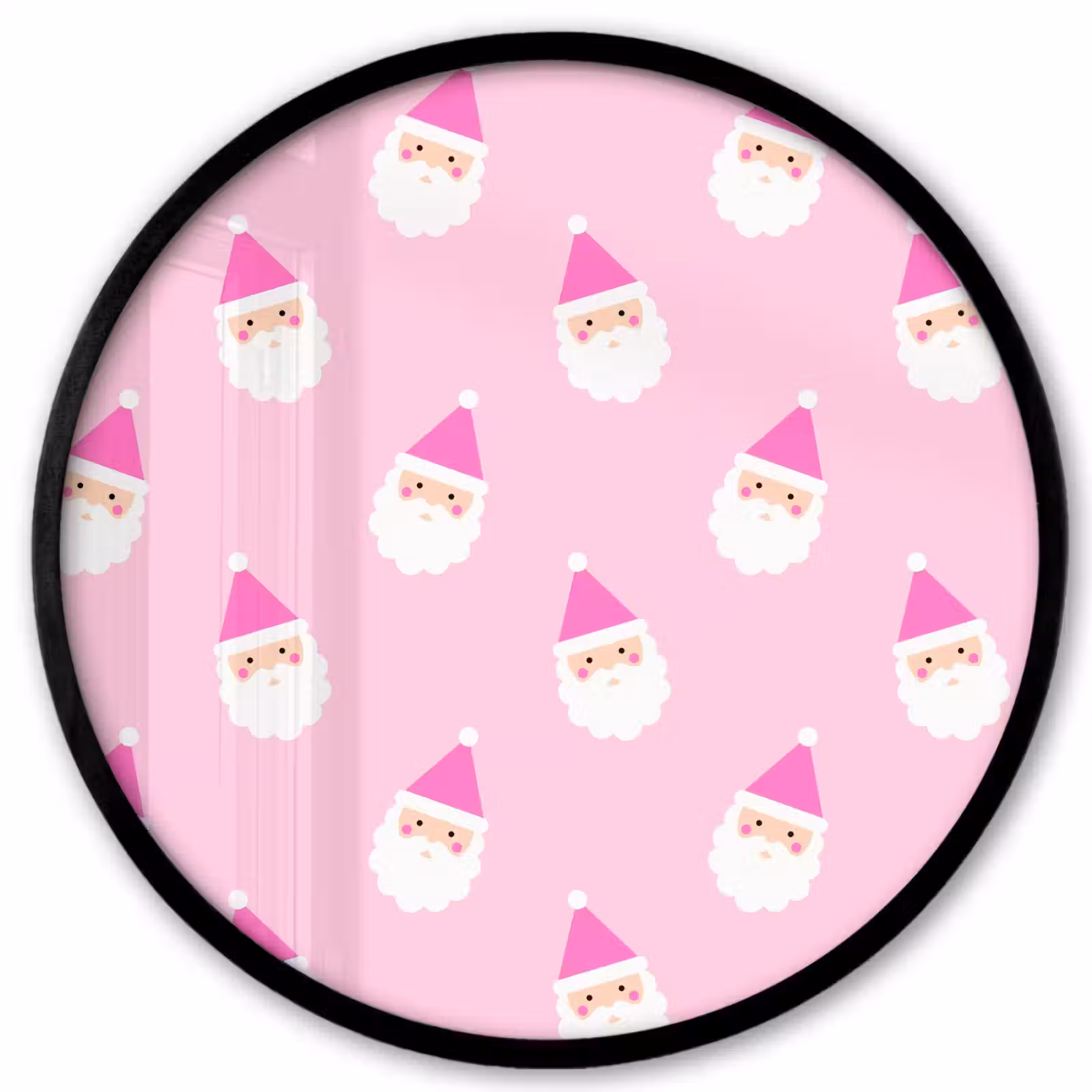 Ronde fotolijst - Kerstman - Kerst - Roze - Pastel — 1