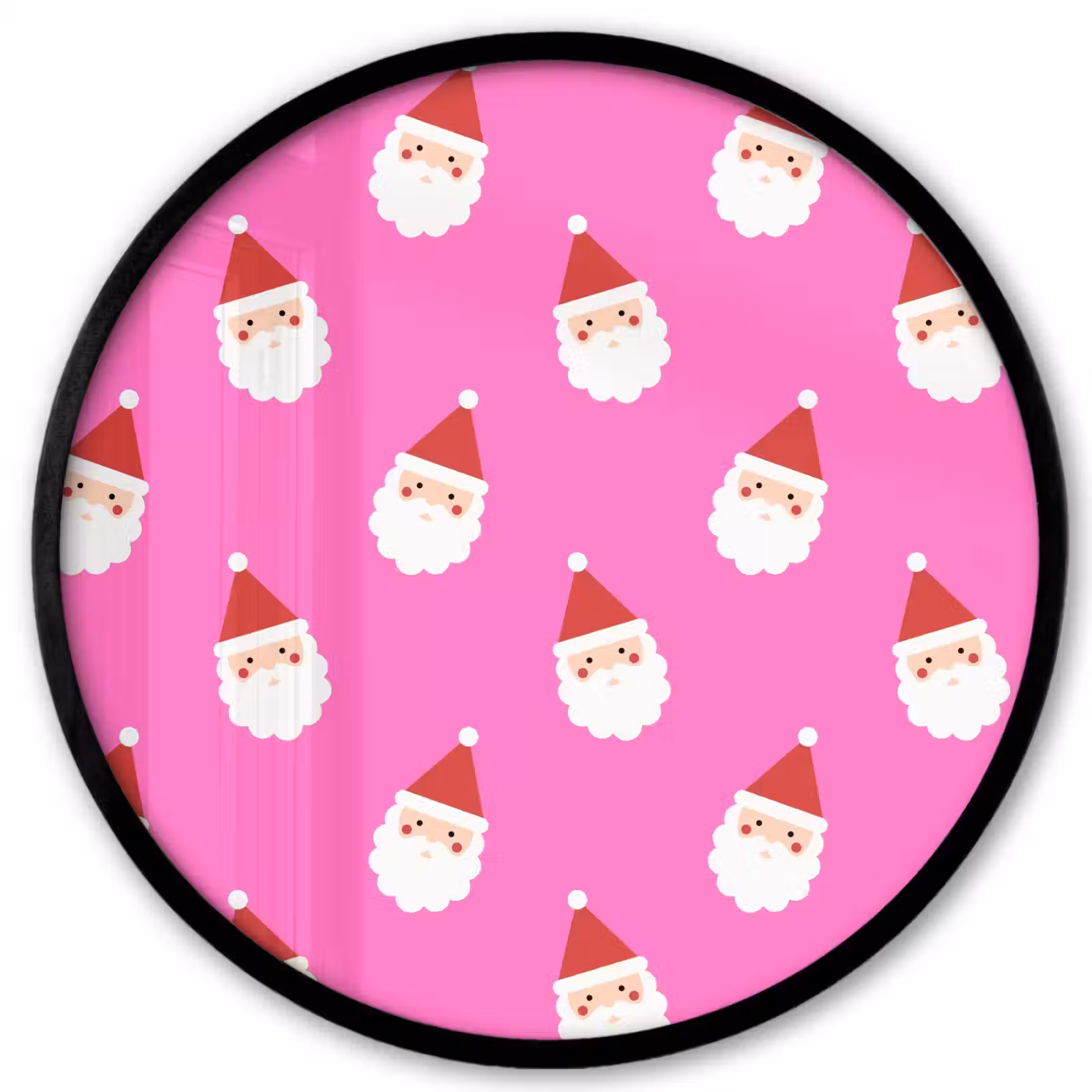 Ronde fotolijst - Kerstman - Kerst - Roze - Rood — 1