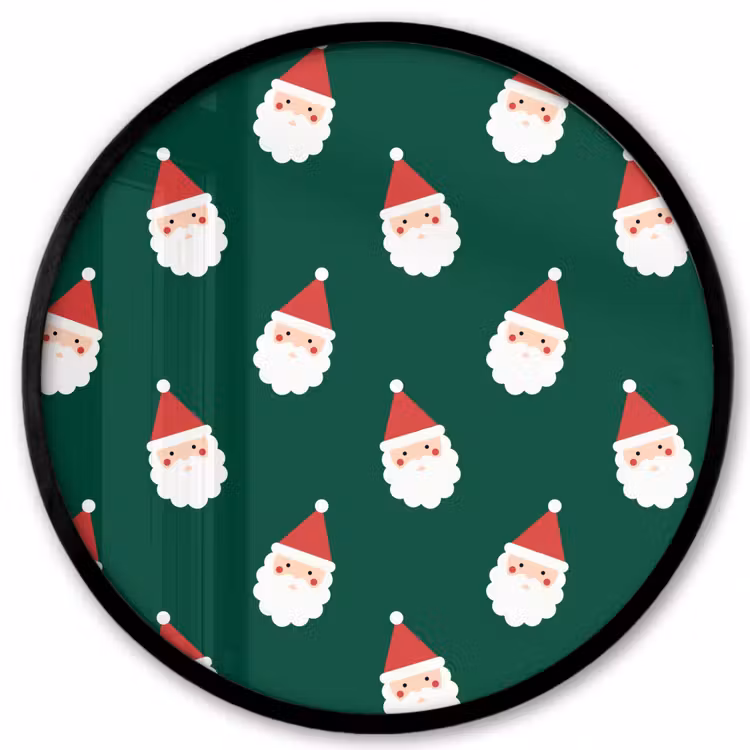 Ronde fotolijst - Kerstman - Kerst - Groen — 1